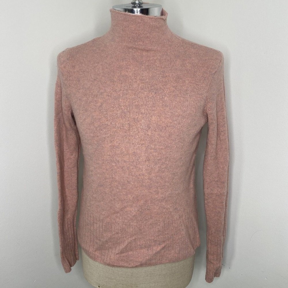 Madewell Womens Turtle Neck Sweater Sz M Pink Tunic Side Slits Wool Alpaca - Picture 1 of 8